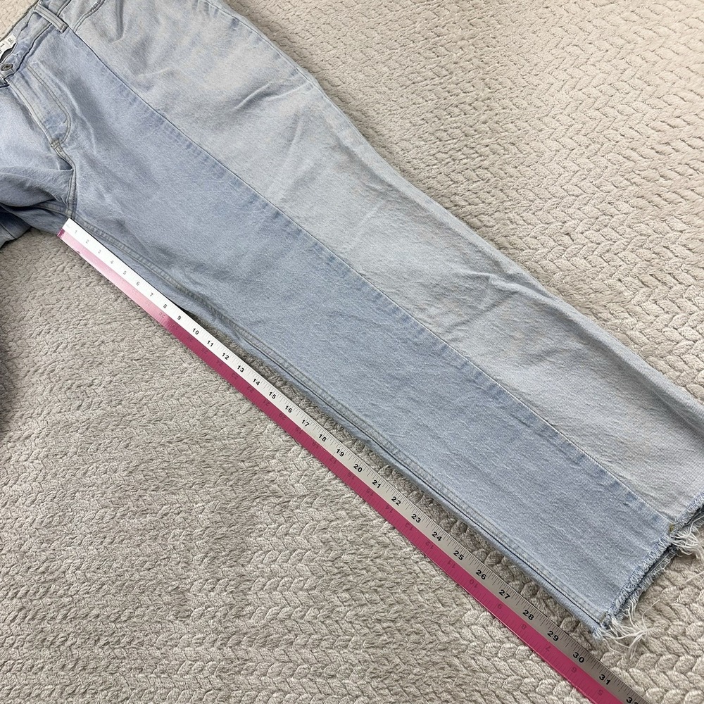 Abercrombie & Fitch The 90's Straight Ultra High Rise Jeans 33/16 Panel Frayed - Picture 5 of 13